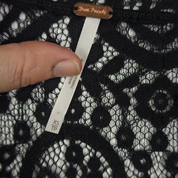 Free People Heart in Two Mini Black Lace Dress Size XS - Picture 7 of 9